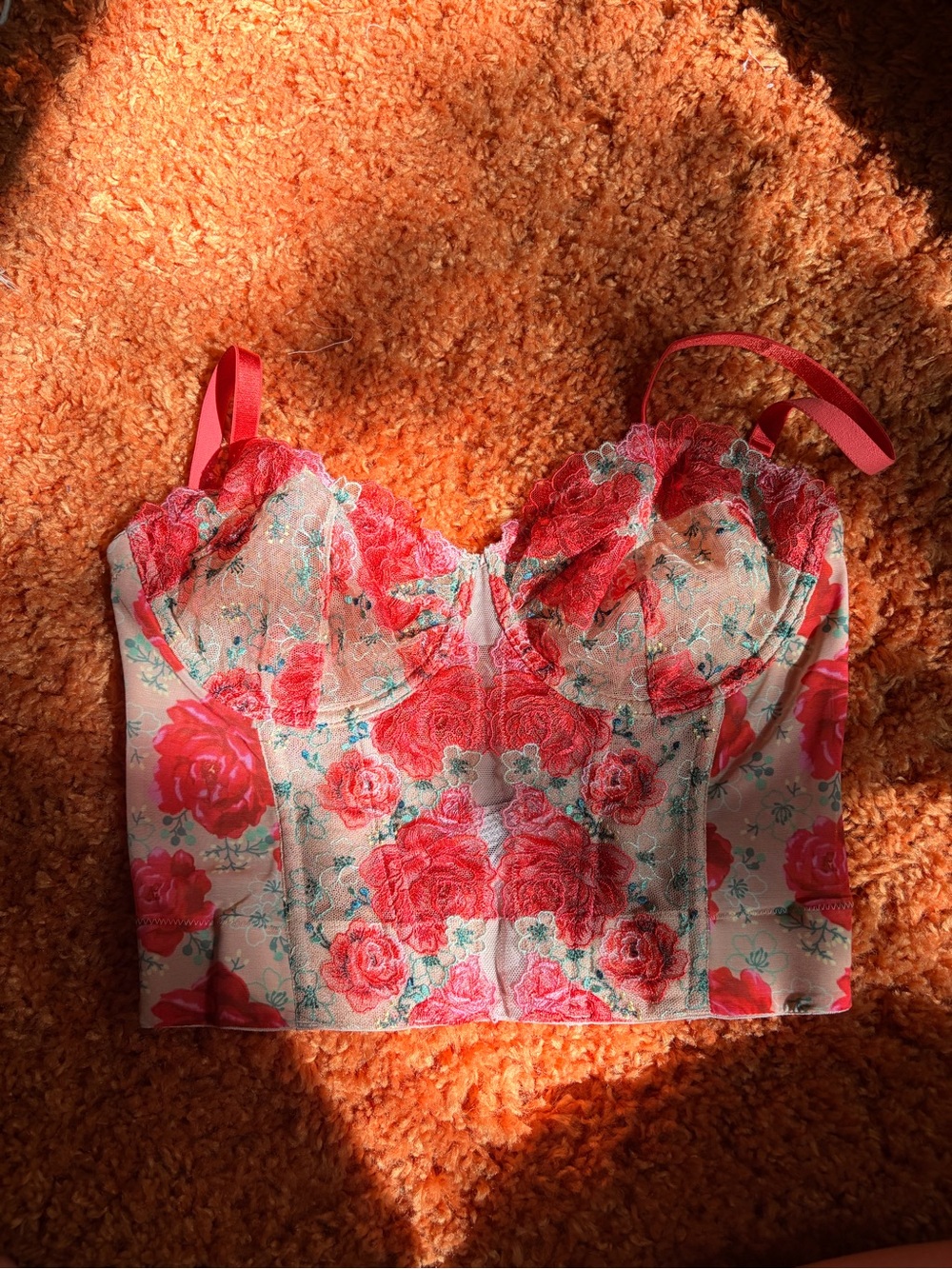 Victoria's Secret Pink Floral Lace Bustier